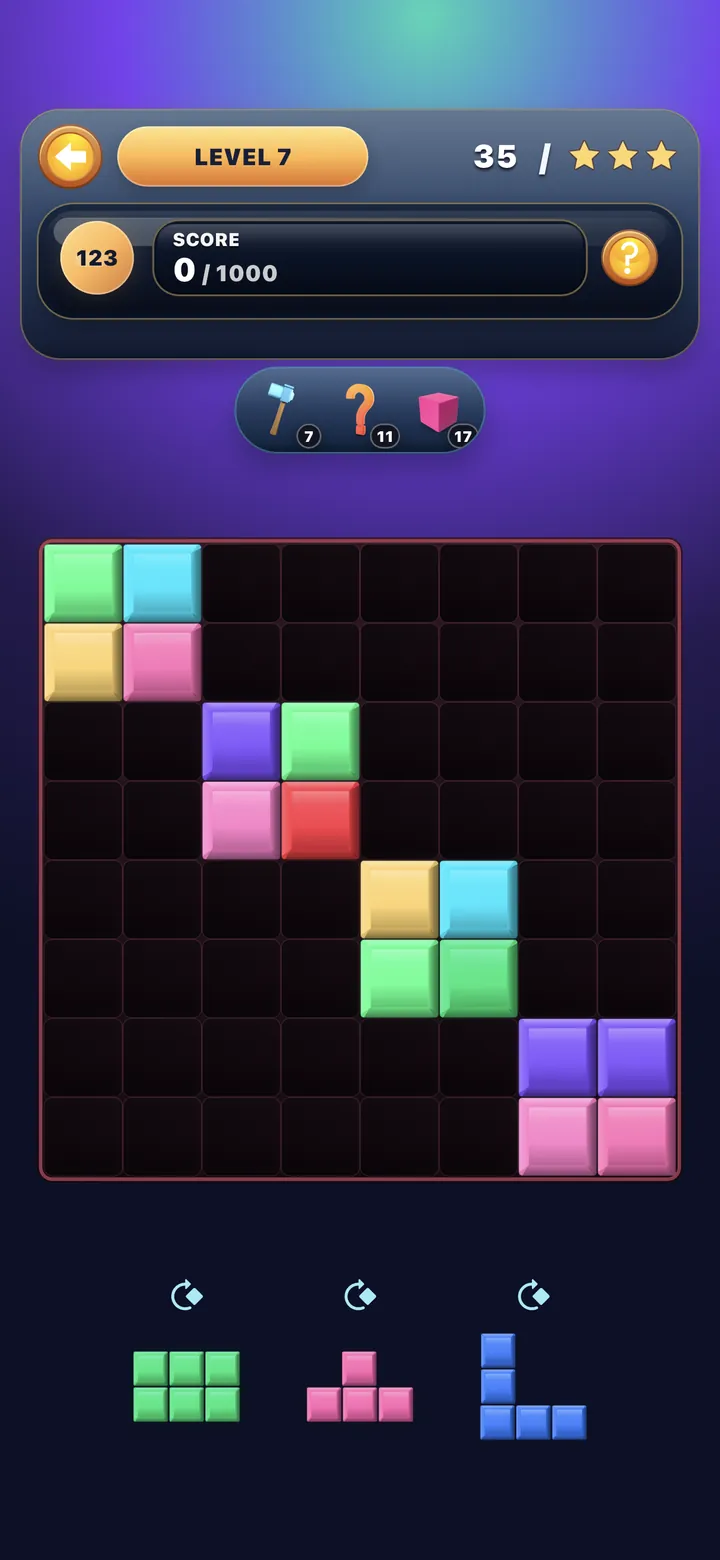 Arcade level with rotating piece controls