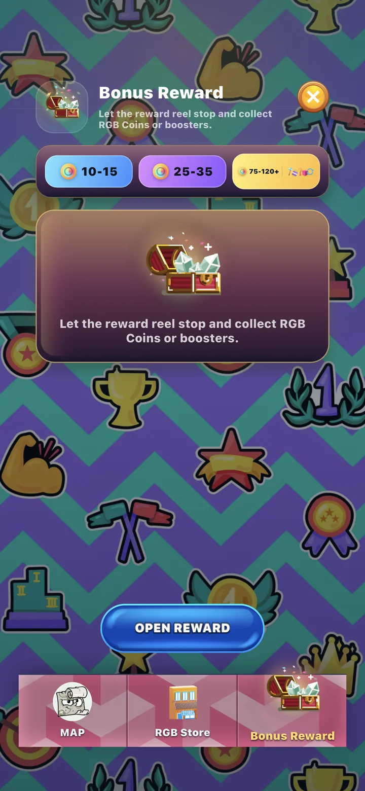 Bonus Reward screen