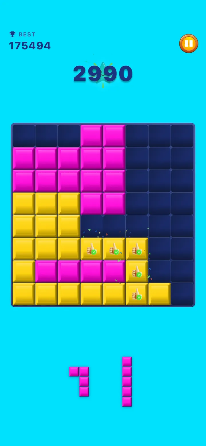Bright Classic mode board with colorful blocks