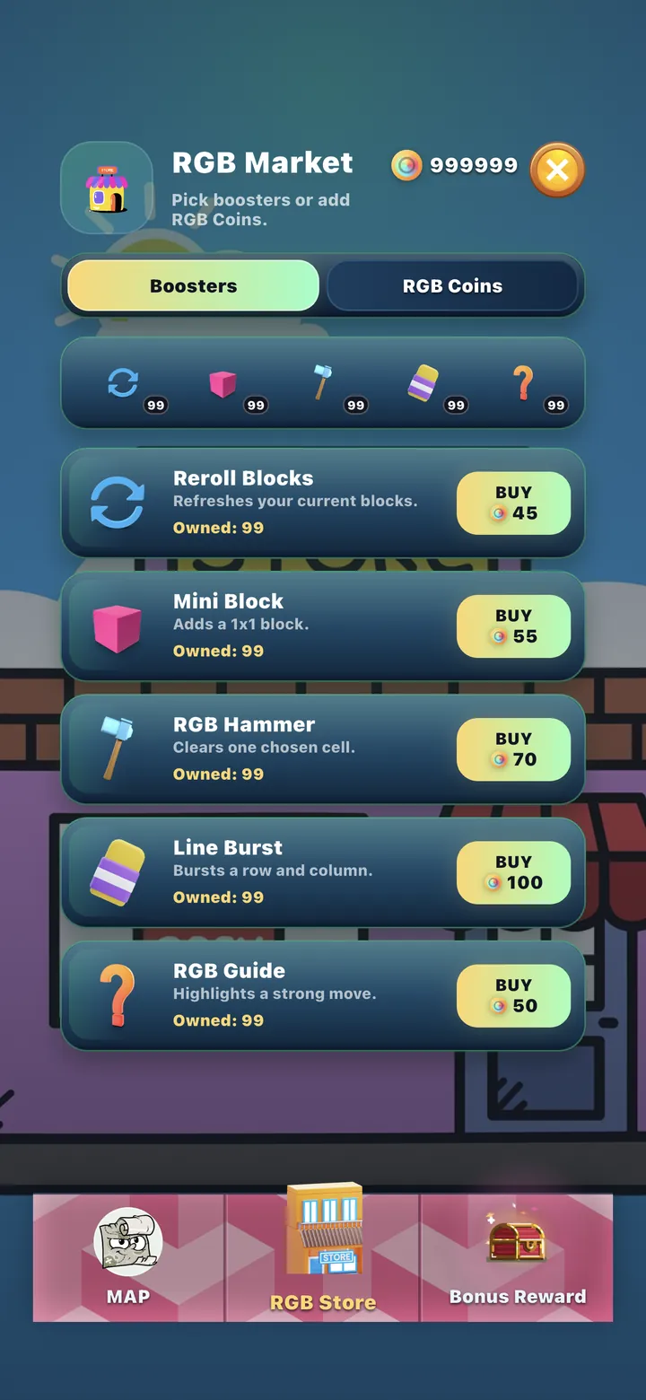 RGB Market booster selection